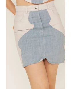 Understated Leather Women's Lil Mamma Scalloped Denim Leather Mini Skirt 7 Understated Leather Women's Lil Mamma Scalloped Denim Leather Mini Skirt -Modern Fashion Sales 2000374928 400 P3