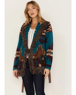 Idyllwind Women's River Run Southwestern Print Belted Cardigan 6 Idyllwind Women's River Run Southwestern Print Belted Cardigan -Modern Fashion Sales 2000375293 400 P1