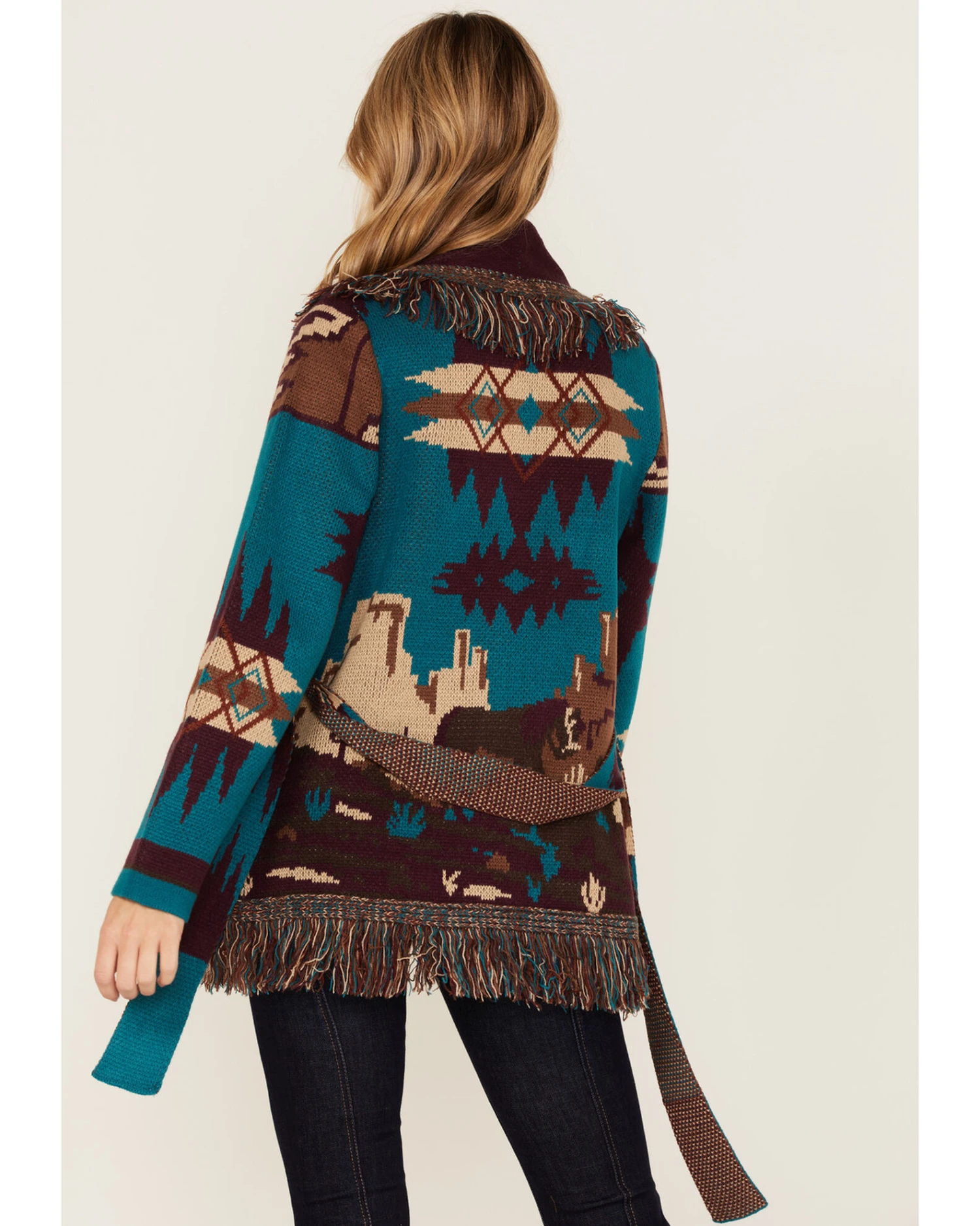 Idyllwind Women's River Run Southwestern Print Belted Cardigan 2 Idyllwind Women's River Run Southwestern Print Belted Cardigan - Image 2