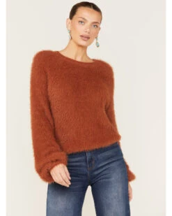 Rock & Roll Denim Women's Fuzzy Knit Sweater -Modern Fashion Sales 2000375607 200 P1