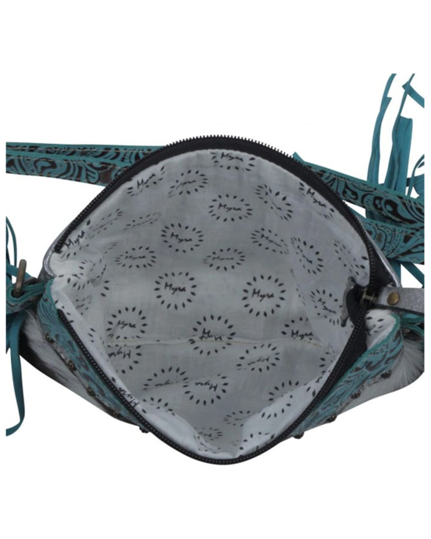 Myra Bag Women's Exotic Azure Leather & Hair-On Bag 2 Myra Bag Women's Exotic Azure Leather & Hair-On Bag - Image 2