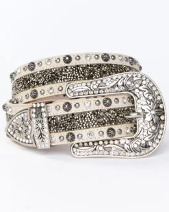 Shyanne Women's Studded Crystal Leather Belt