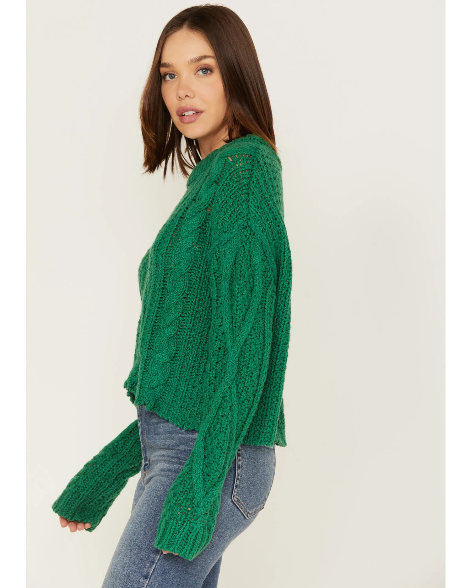 Free People Women's Cutting Edge Cable Knit Sweater 4 Free People Women's Cutting Edge Cable Knit Sweater - Image 4