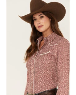 Roper Women's Ditsy Floral Print Long Sleeve Pearl Snap Retro Western Shirt -Modern Fashion Sales 2000378232 600 P2