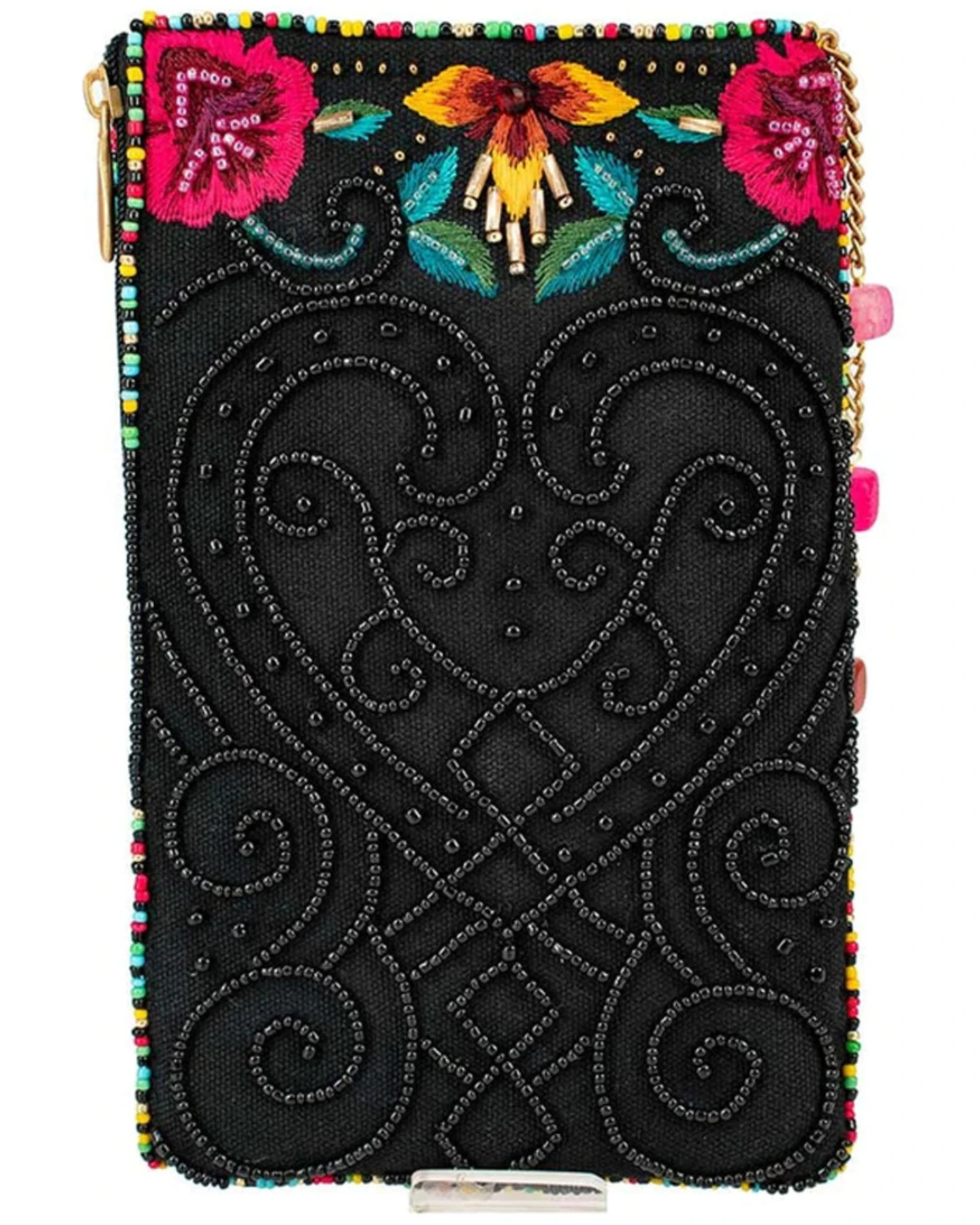 Mary Frances Women's Imagine Skull Floral Embroidered Bead Phone Crossbody Bag 5 Mary Frances Women's Imagine Skull Floral Embroidered Bead Phone Crossbody Bag - Image 5