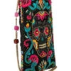 Mary Frances Women's Imagine Skull Floral Embroidered Bead Phone Crossbody Bag