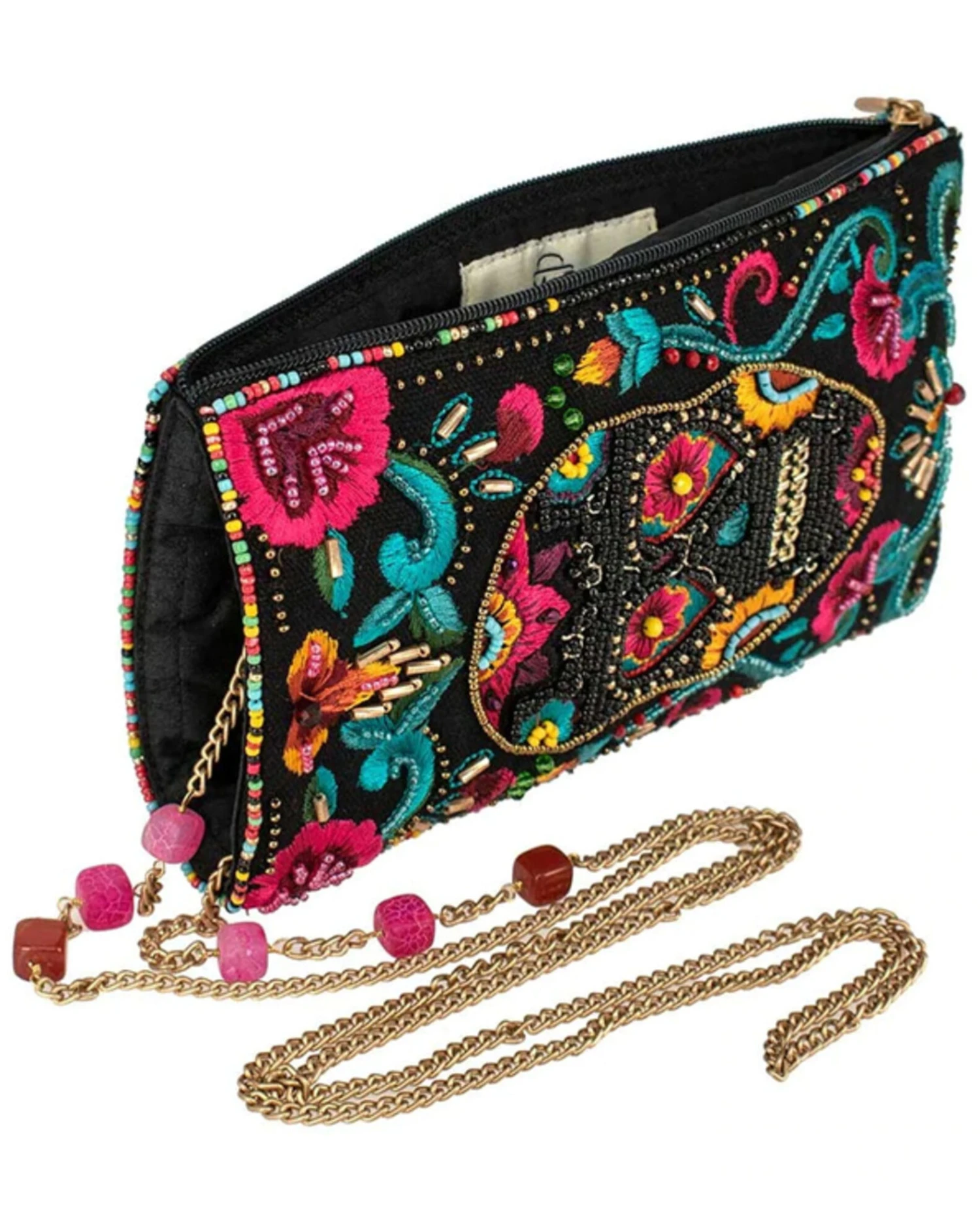 Mary Frances Women's Imagine Skull Floral Embroidered Bead Phone Crossbody Bag 4 Mary Frances Women's Imagine Skull Floral Embroidered Bead Phone Crossbody Bag - Image 4