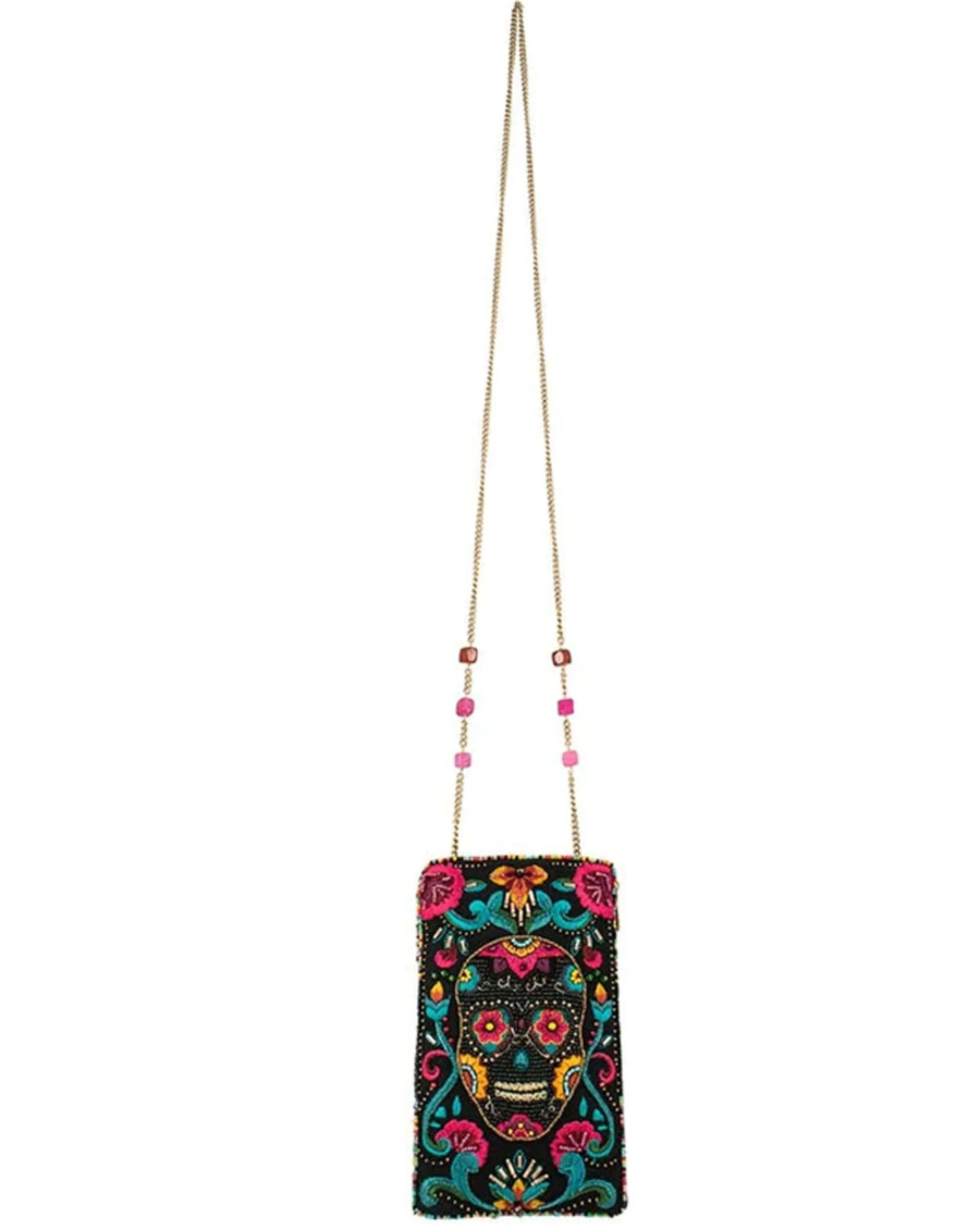 Mary Frances Women's Imagine Skull Floral Embroidered Bead Phone Crossbody Bag 3 Mary Frances Women's Imagine Skull Floral Embroidered Bead Phone Crossbody Bag - Image 3