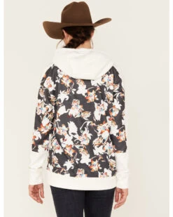 Hooey Women's Contrast Floral Print Hoodie -Modern Fashion Sales 2000378785 001 P4