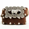 Tasha Polizzi Women's Gallup Studded Horse & Floral Buckle Belt