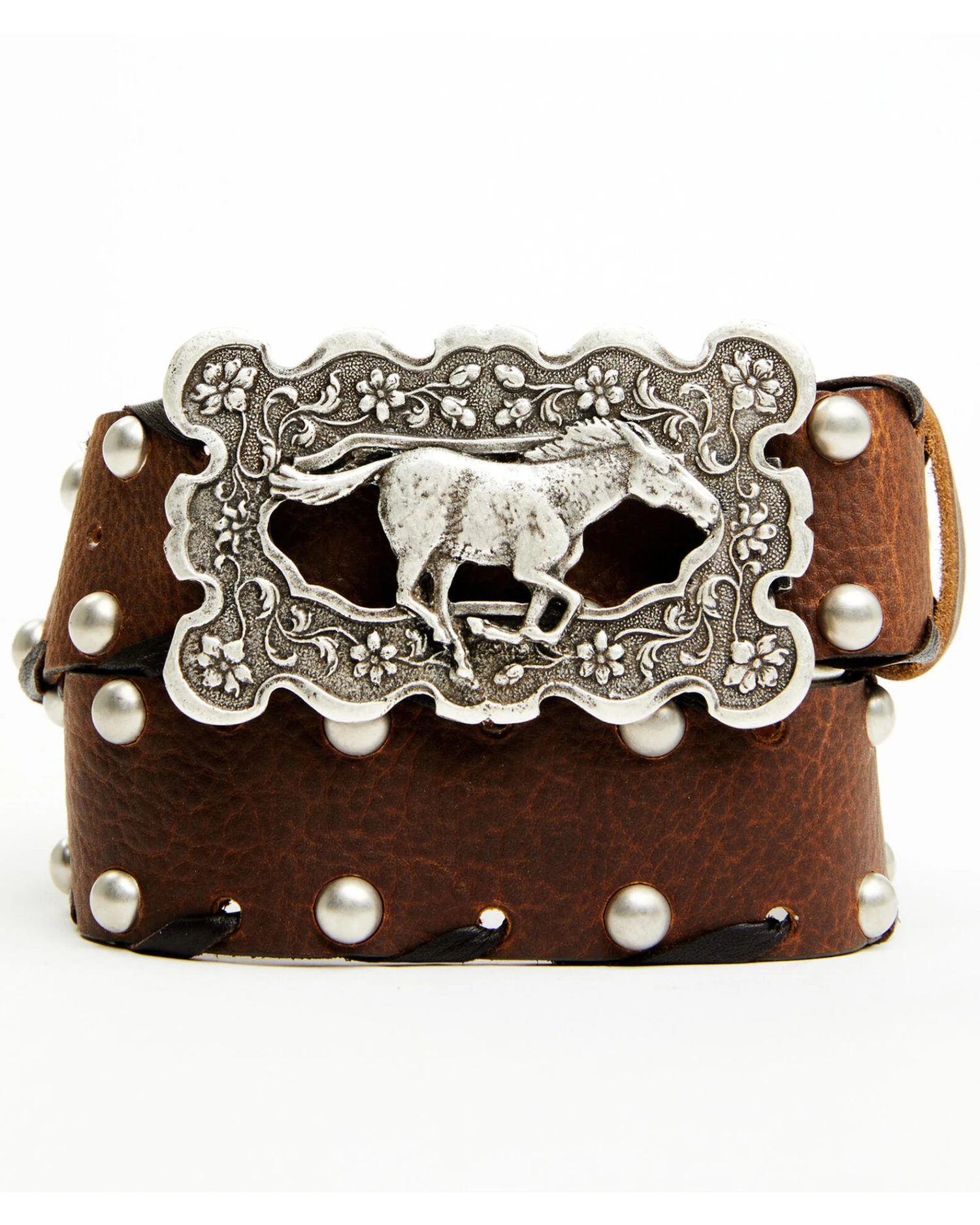 Tasha Polizzi Women's Gallup Studded Horse & Floral Buckle Belt 1 Tasha Polizzi Women's Gallup Studded Horse & Floral Buckle Belt