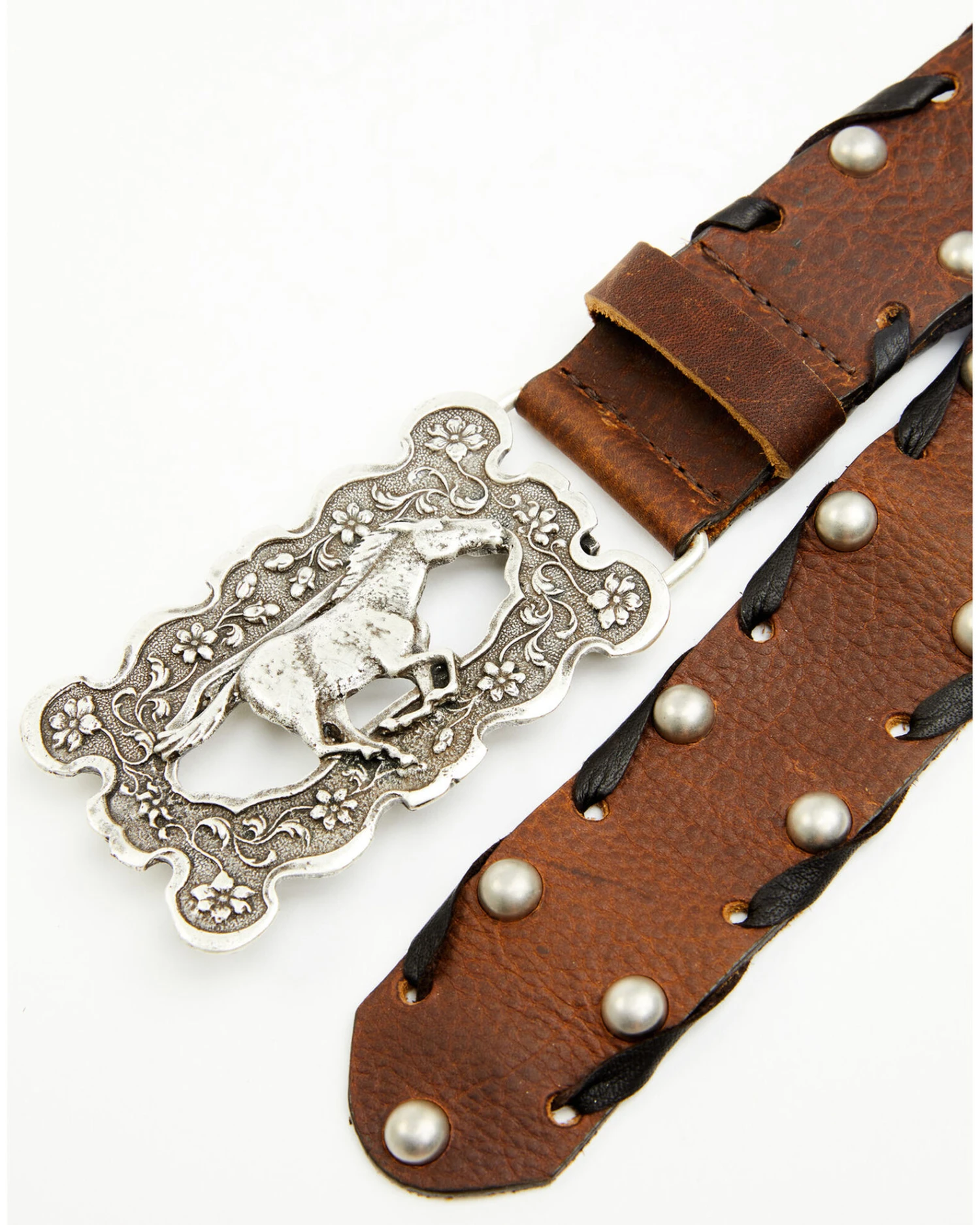 Tasha Polizzi Women's Gallup Studded Horse & Floral Buckle Belt 2 Tasha Polizzi Women's Gallup Studded Horse & Floral Buckle Belt - Image 2