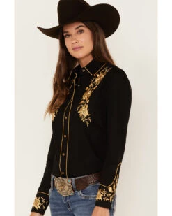 Rockmount Ranchwear Women's Cascading Embroidered Floral Print Long Sleeve Western Shirt 7 Rockmount Ranchwear Women's Cascading Embroidered Floral Print Long Sleeve Western Shirt -Modern Fashion Sales 2000379517 001 P2