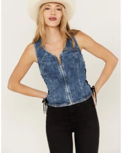 Wrangler X Fender Women's Lace-Up Denim Top