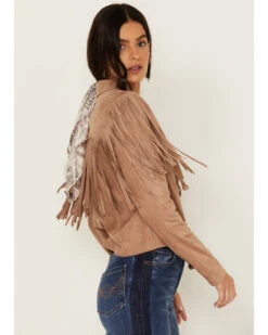 Idyllwind Women's Fate Tie-Front Faux Suede Fringe Shirt -Modern Fashion Sales 2000380691 280 P2