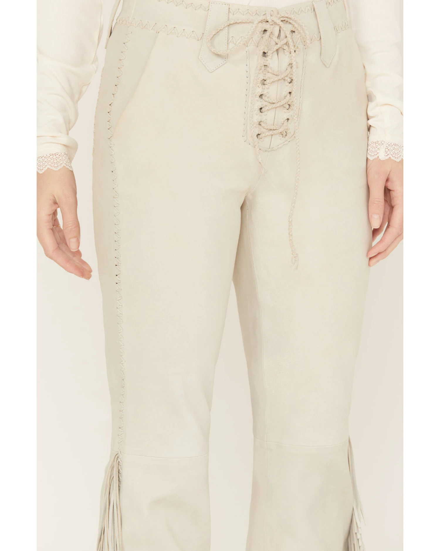 Idyllwind Women's Huntsville High Rise Leather Fringe Flare Pants 2 Idyllwind Women's Huntsville High Rise Leather Fringe Flare Pants - Image 2