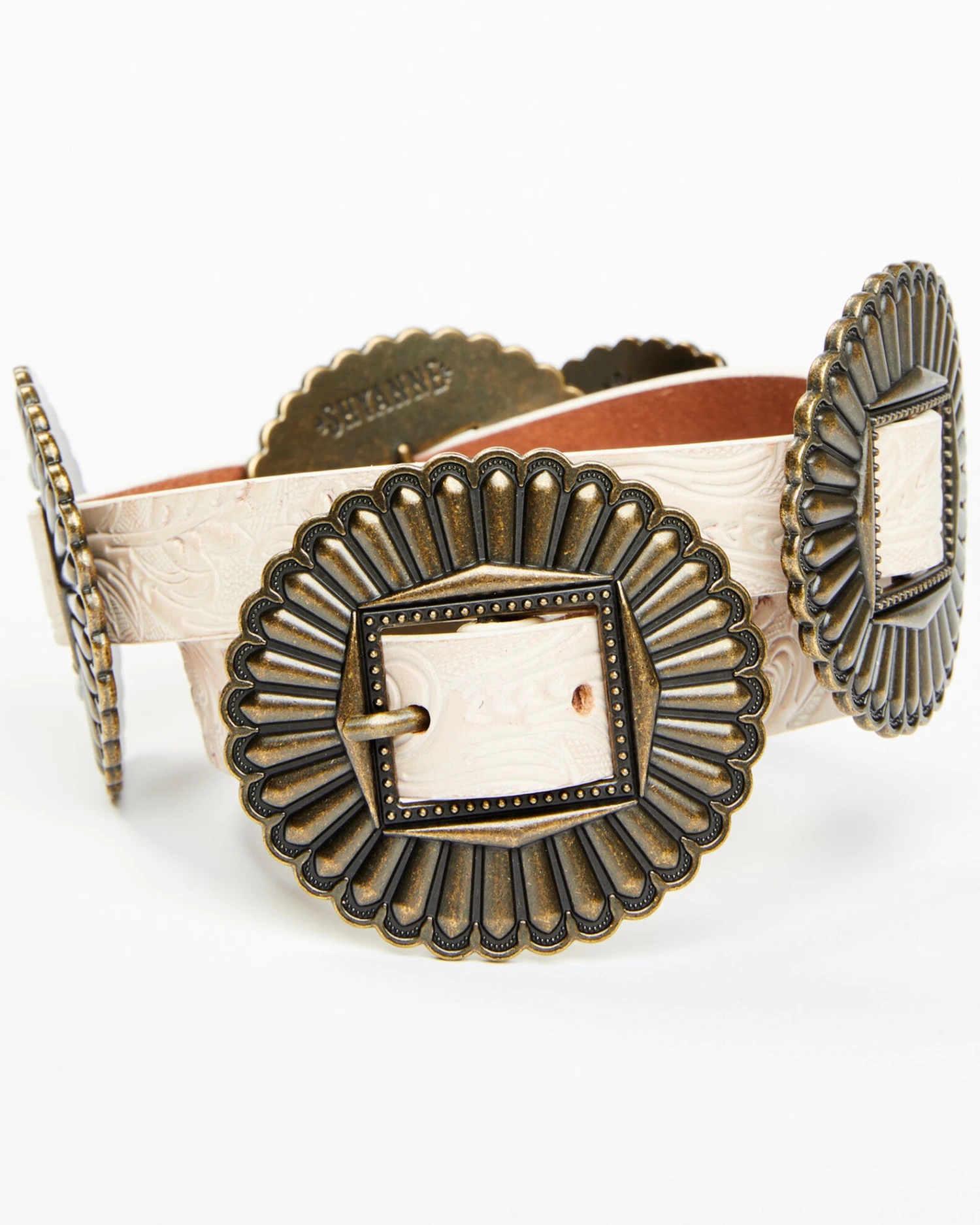 Shyanne Women's Tooled Concho Belt 2 Shyanne Women's Tooled Concho Belt - Image 2