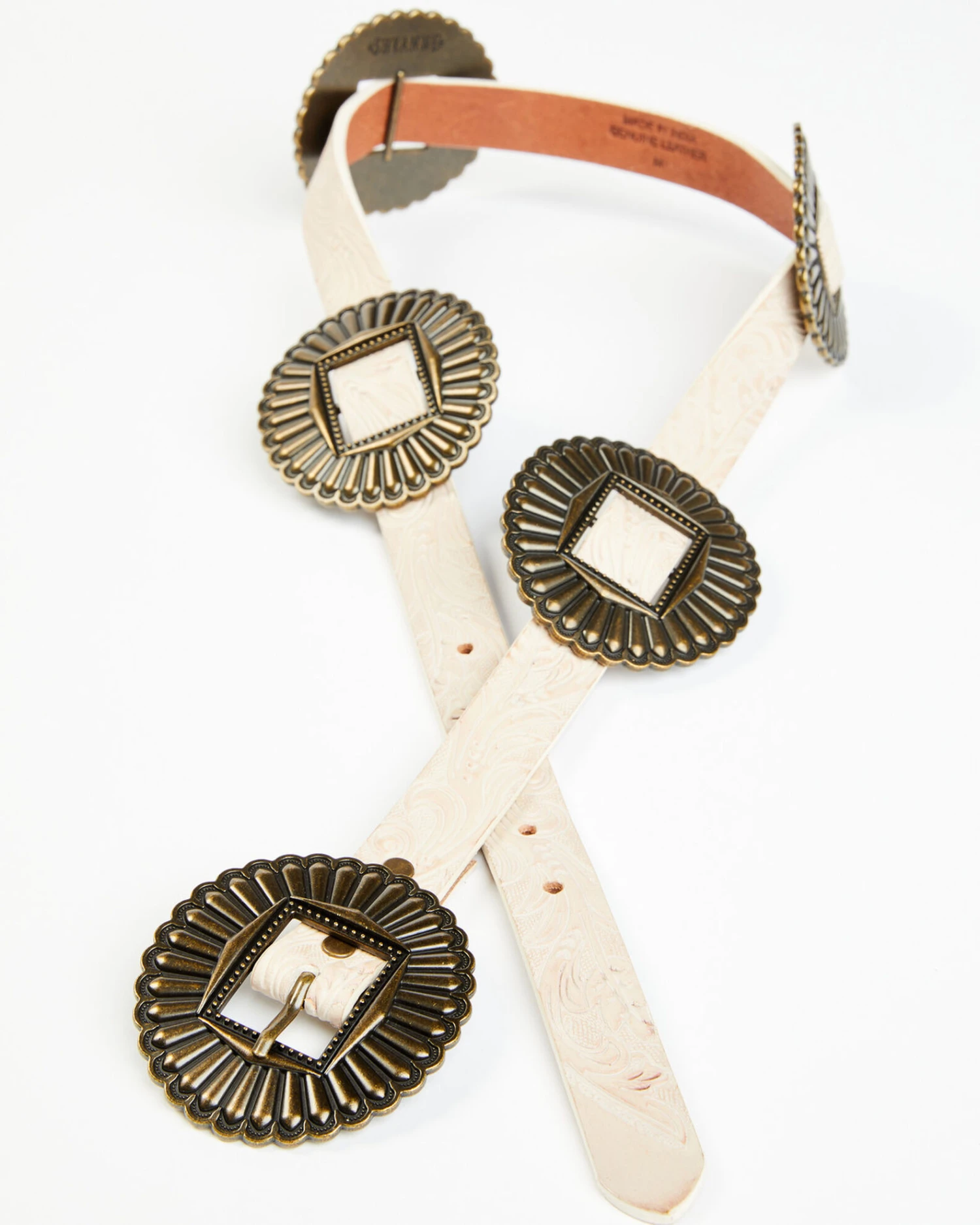 Shyanne Women's Tooled Concho Belt 1 Shyanne Women's Tooled Concho Belt