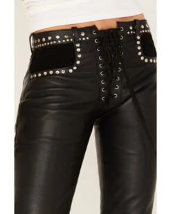 Understated Leather Women's Wild Cats Mid Rise Leather Flare Pants 7 Understated Leather Women's Wild Cats Mid Rise Leather Flare Pants -Modern Fashion Sales 2000381542 001 P3
