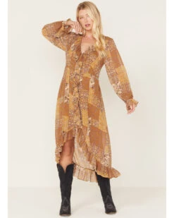 Beyond The Radar Women's Multi Patchwork Ruffle Dress 7 Beyond The Radar Women's Multi Patchwork Ruffle Dress -Modern Fashion Sales 2000382230 900 P1