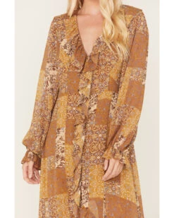 Beyond The Radar Women's Multi Patchwork Ruffle Dress 6 Beyond The Radar Women's Multi Patchwork Ruffle Dress -Modern Fashion Sales 2000382230 900 P3