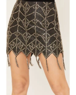 Wonderwest Women's Beaded Tassel Mini Skirt -Modern Fashion Sales 2000382476 001 P2