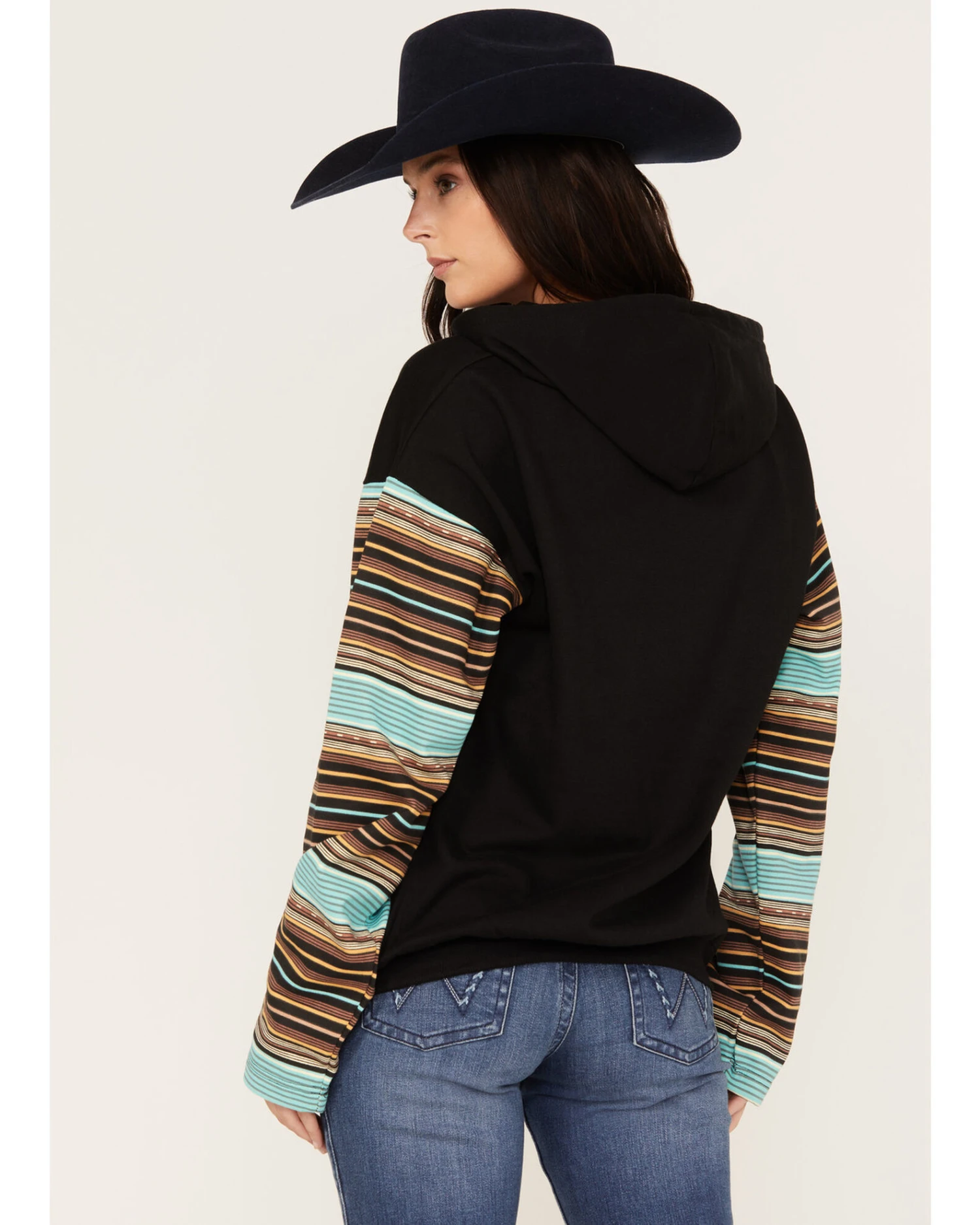 Changes Women's Serape Striped Yellowstone Hoodie 2 Changes Women's Serape Striped Yellowstone Hoodie - Image 2