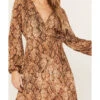 Shyanne Women's Snake Print Ruffle Dress
