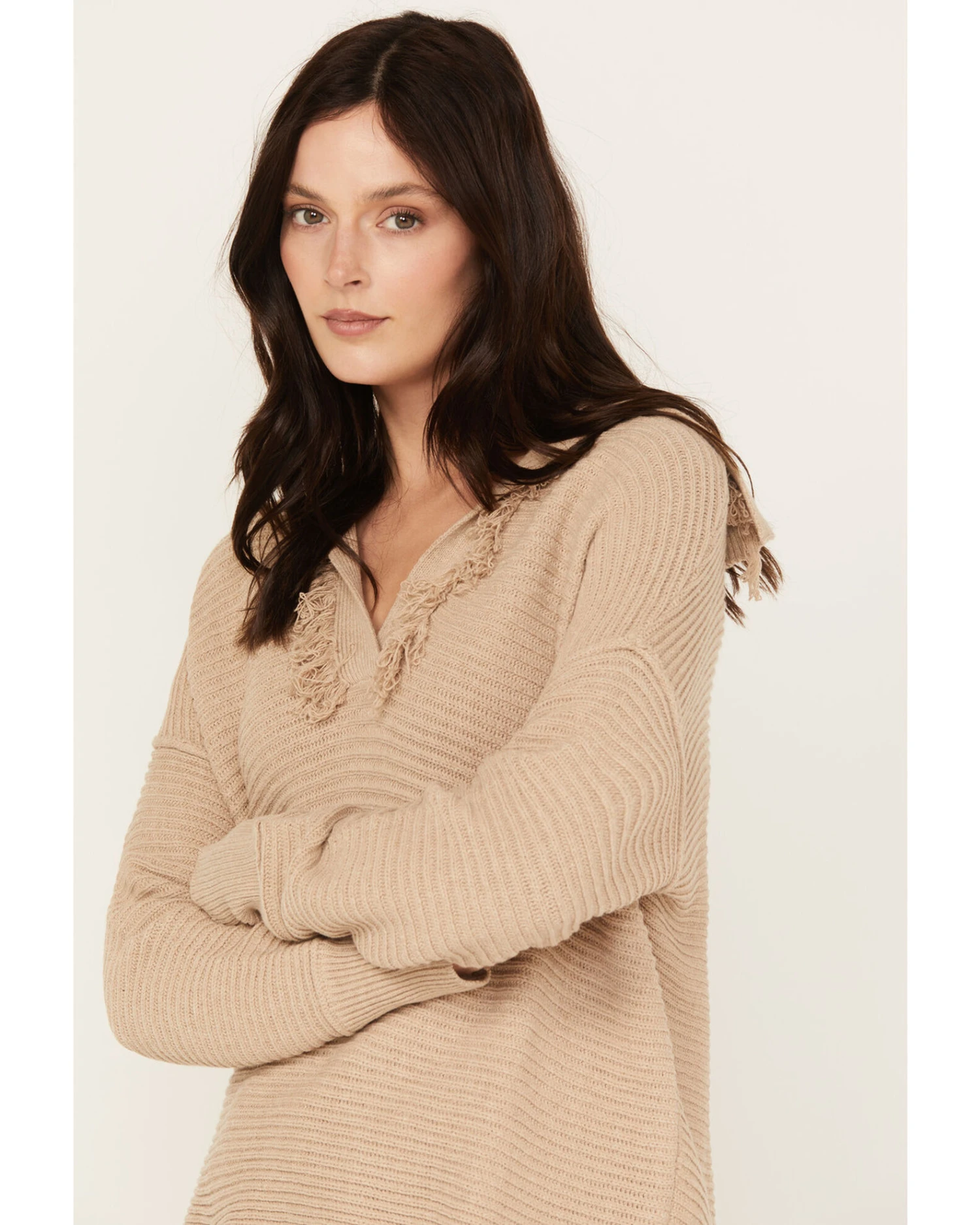 Cleo + Wolf Women's Drop Shoulder Ribbed Sweater 4 Cleo + Wolf Women's Drop Shoulder Ribbed Sweater - Image 4