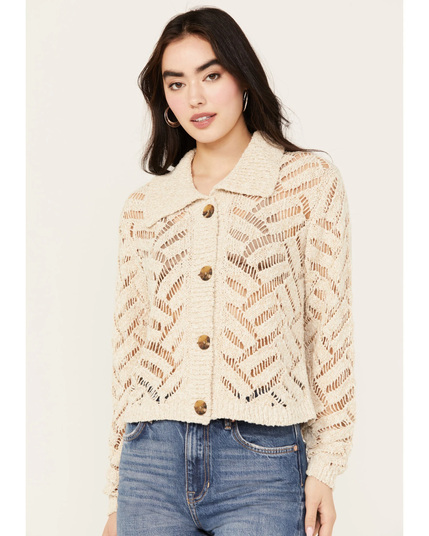 Cleo + Wolf Women's Cropped Boxy Cardigan 2 Cleo + Wolf Women's Cropped Boxy Cardigan - Image 2