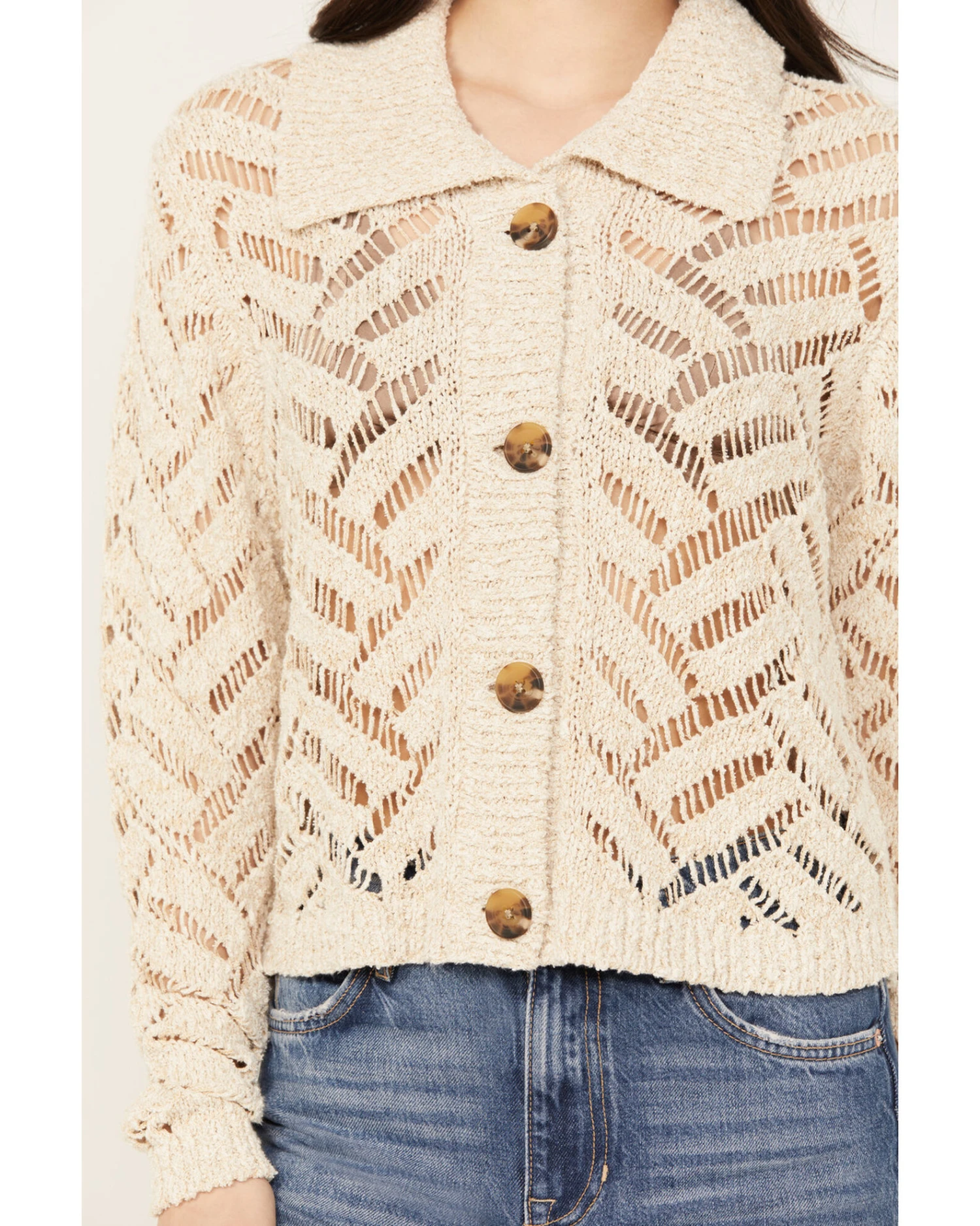 Cleo + Wolf Women's Cropped Boxy Cardigan 1 Cleo + Wolf Women's Cropped Boxy Cardigan