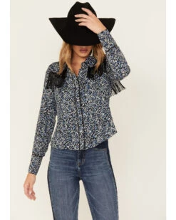 Idyllwind Women's Brooks Print Fringe Long Sleeve Button Down Shirt 7 Idyllwind Women's Brooks Print Fringe Long Sleeve Button Down Shirt -Modern Fashion Sales 2000382996 410 P1