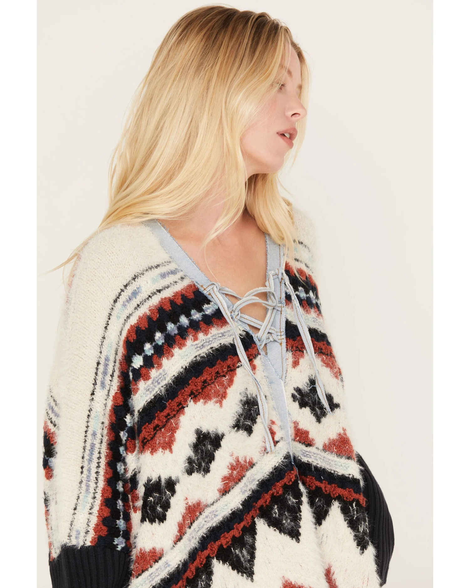 Idyllwind Women's Mack Denim Trim Sweater 2 Idyllwind Women's Mack Denim Trim Sweater - Image 2