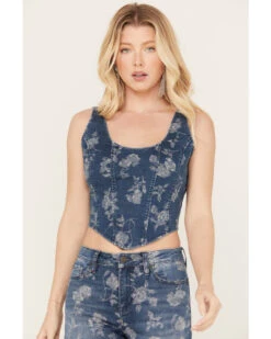 Idyllwind Women's Floral Drive Jacquard Denim Corset Top 6 Idyllwind Women's Floral Drive Jacquard Denim Corset Top -Modern Fashion Sales 2000383132 415 P2