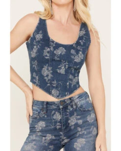 Idyllwind Women's Floral Drive Jacquard Denim Corset Top 7 Idyllwind Women's Floral Drive Jacquard Denim Corset Top -Modern Fashion Sales 2000383132 415 P3