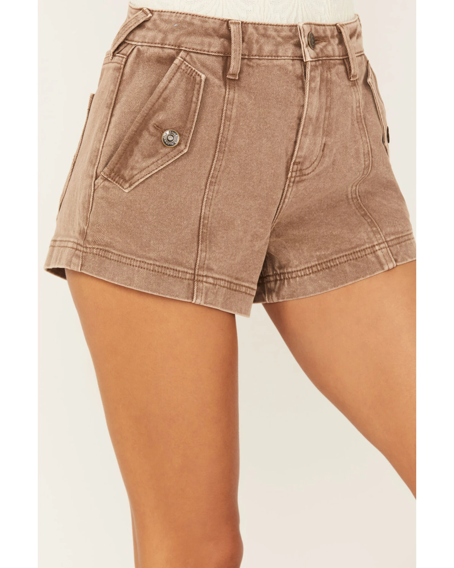 Cleo + Wolf Women's High Rise Stretch Shorts 4 Cleo + Wolf Women's High Rise Stretch Shorts - Image 4