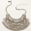Wonderwest Women's Silver Statement Bib Necklace