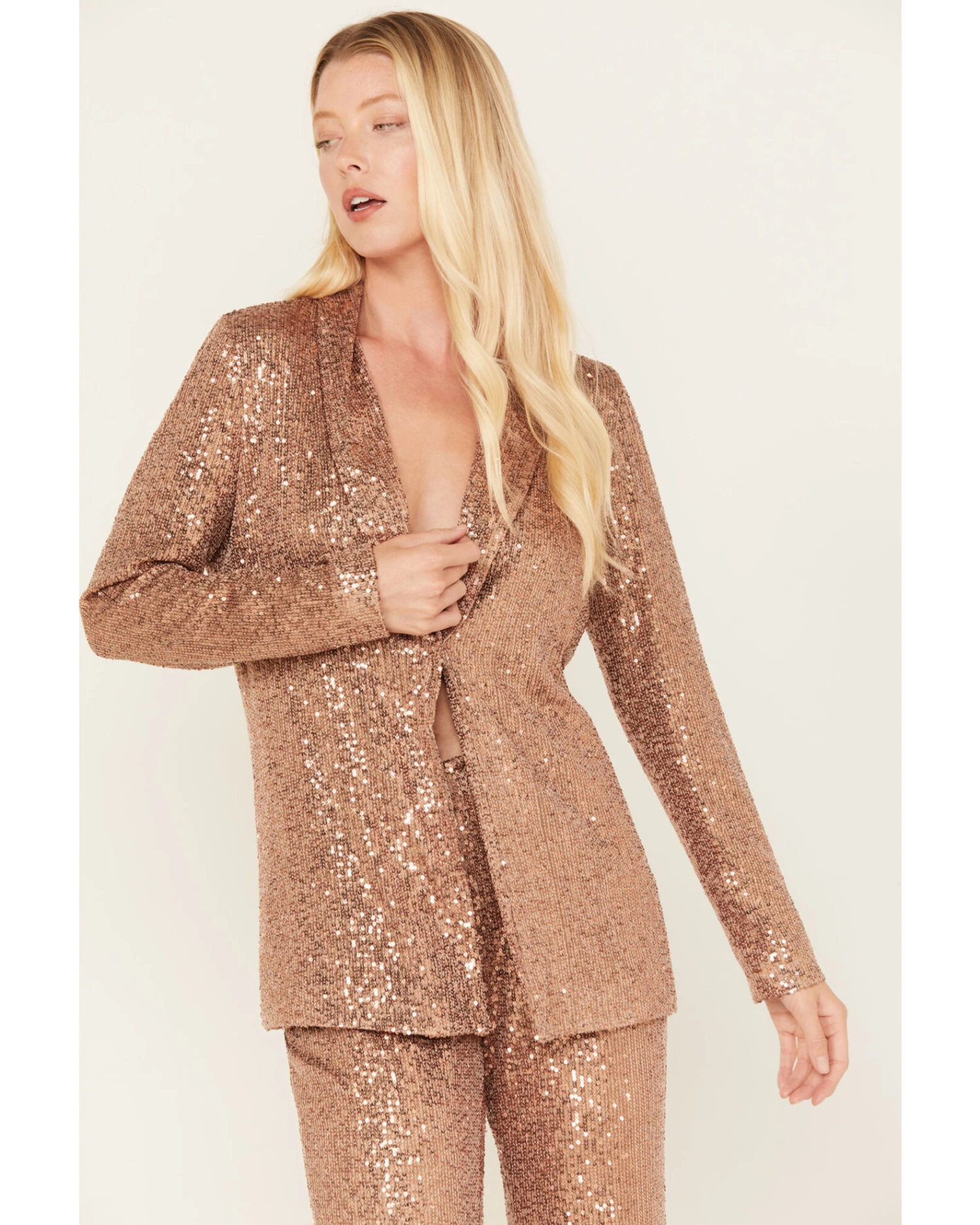 Sadie & Sage Women's Inferno Sequin Blazer 2 Sadie & Sage Women's Inferno Sequin Blazer - Image 2