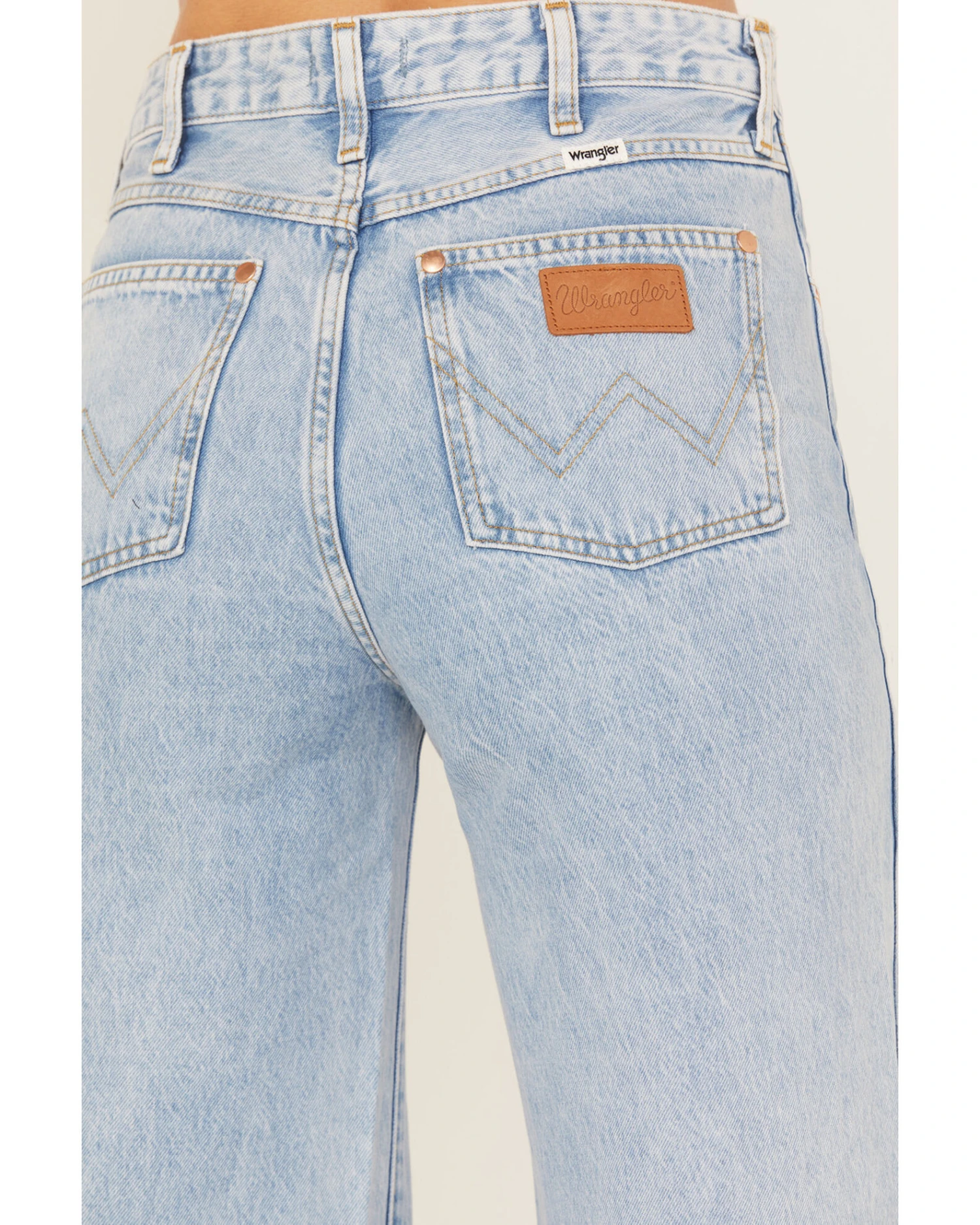 Wrangler Women's Light Wash Destructed Loose Flare Jeans 3 Wrangler Women's Light Wash Destructed Loose Flare Jeans - Image 3