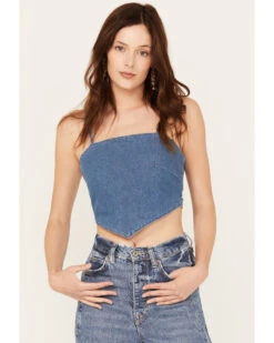 Wrangler Women's Dark Wash Denim Kassidy Bandana Top 7 Wrangler Women's Dark Wash Denim Kassidy Bandana Top -Modern Fashion Sales 2000383495 400 P1