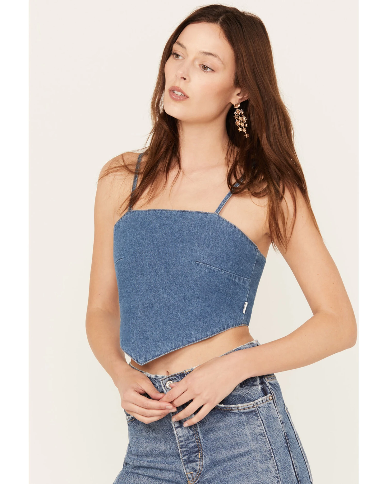 Wrangler Women's Dark Wash Denim Kassidy Bandana Top 2 Wrangler Women's Dark Wash Denim Kassidy Bandana Top - Image 2