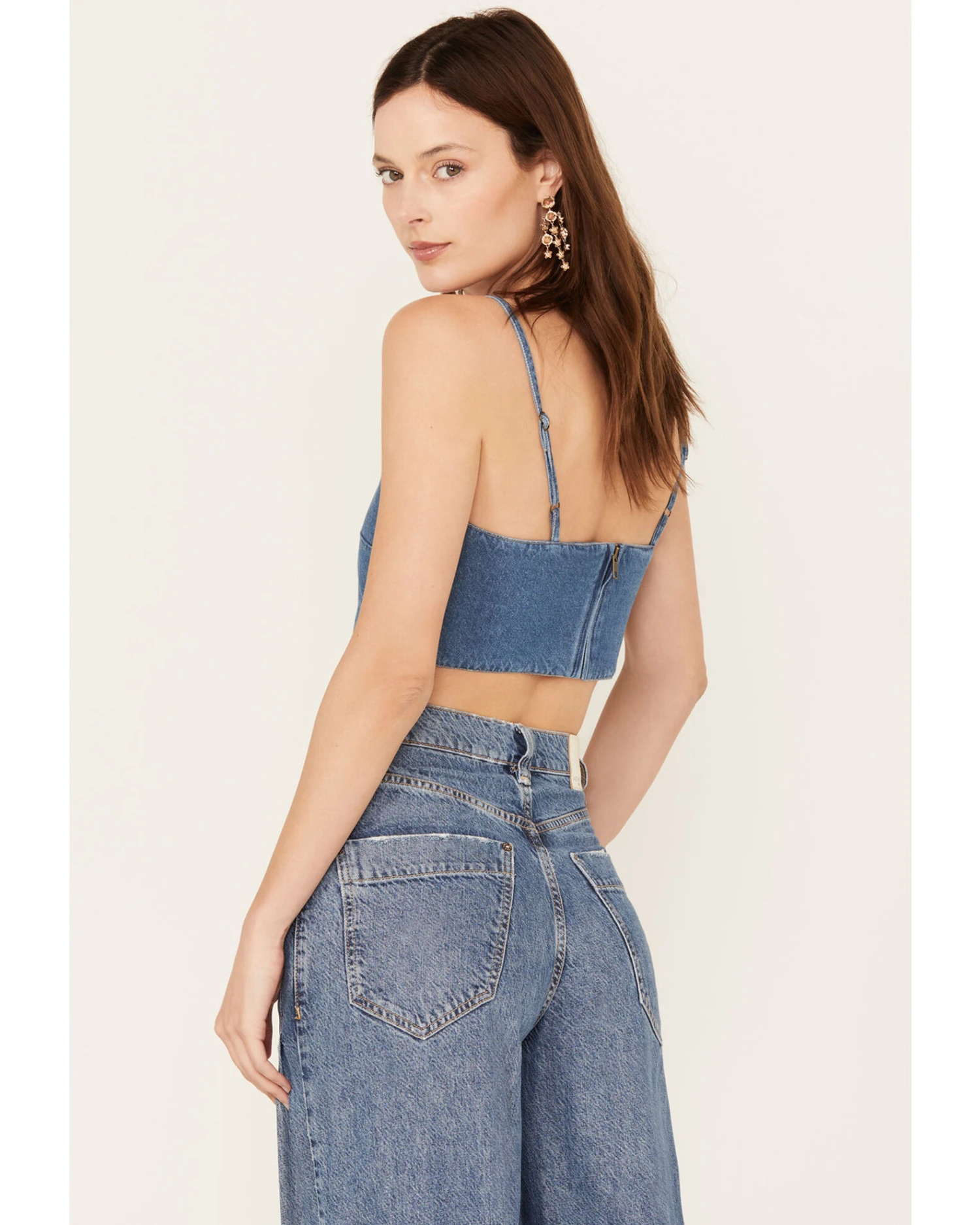 Wrangler Women's Dark Wash Denim Kassidy Bandana Top 1 Wrangler Women's Dark Wash Denim Kassidy Bandana Top