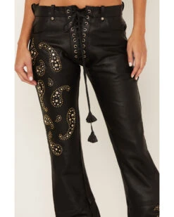 Boot Barn X Understated Leather Women's Rhinestone Studded Lace-Up Flare Leather Pants -Modern Fashion Sales 2000384215 001 P2