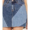 Rock & Roll Denim Medium Wash Patch Denim Skirt