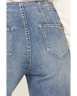 Rock & Roll Denim Women's Medium Wash High Rise Extra Stretch Palazzo Flare Jeans