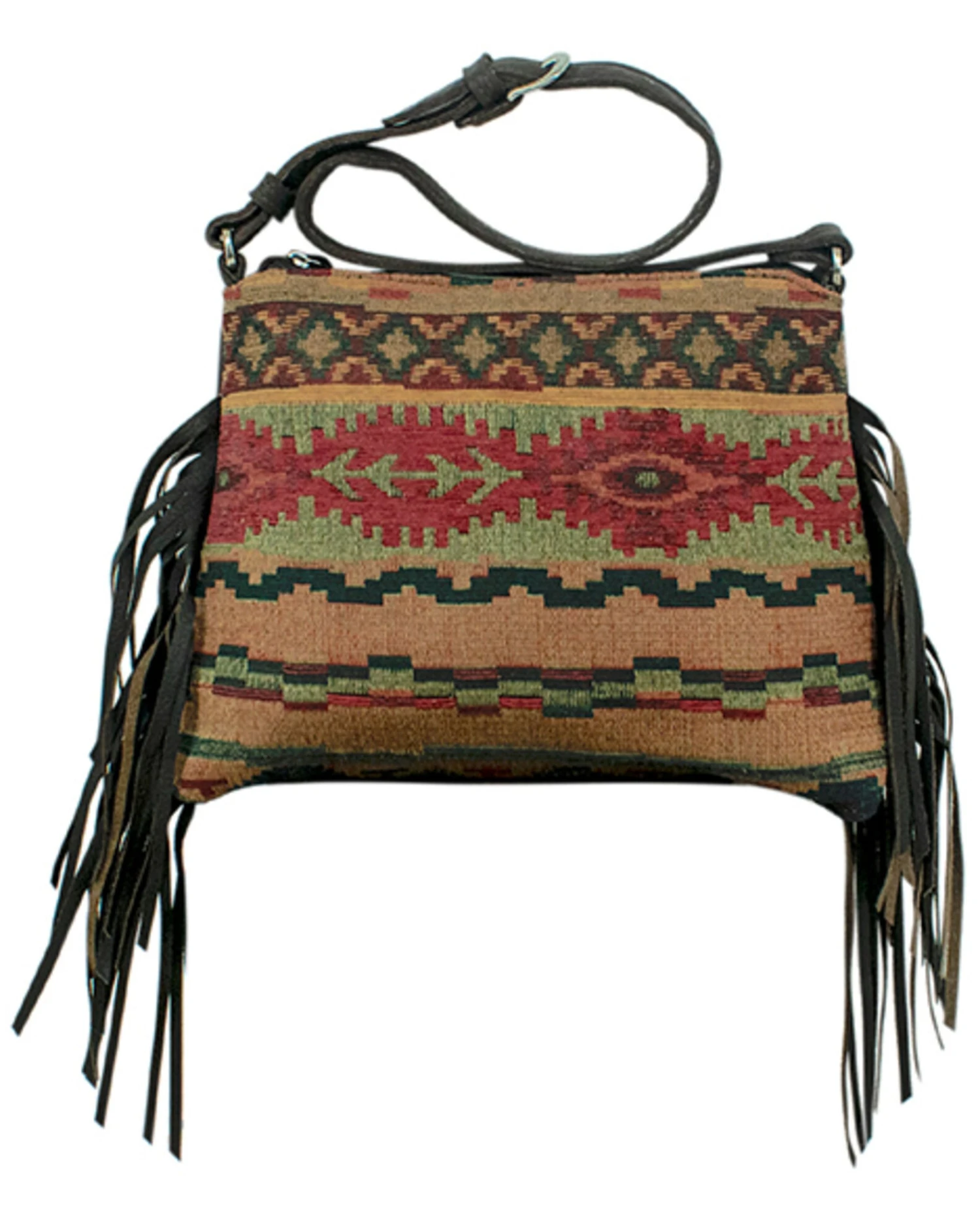 American West Women's Southwestern Tapestry Fringe Shoulder Bag 2 American West Women's Southwestern Tapestry Fringe Shoulder Bag - Image 2