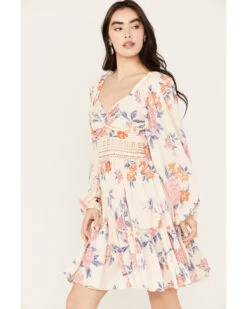 Angie Women's Long Sleeve Floral Mini Dress -Modern Fashion Sales 2000385617 103 P2