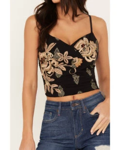 Idyllwind Women's Jessamine Embroidered Smocked Back Crop Top -Modern Fashion Sales 2000386121 001 P4