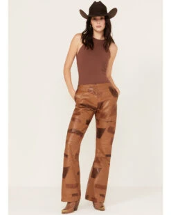 Understated Leather Women's Vixen Mid Rise Leather Patched Pants -Modern Fashion Sales 2000386321 280 P1