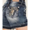 Miss Me Women's Dark Wash Mid Rise Non-Flap Denim Shorts